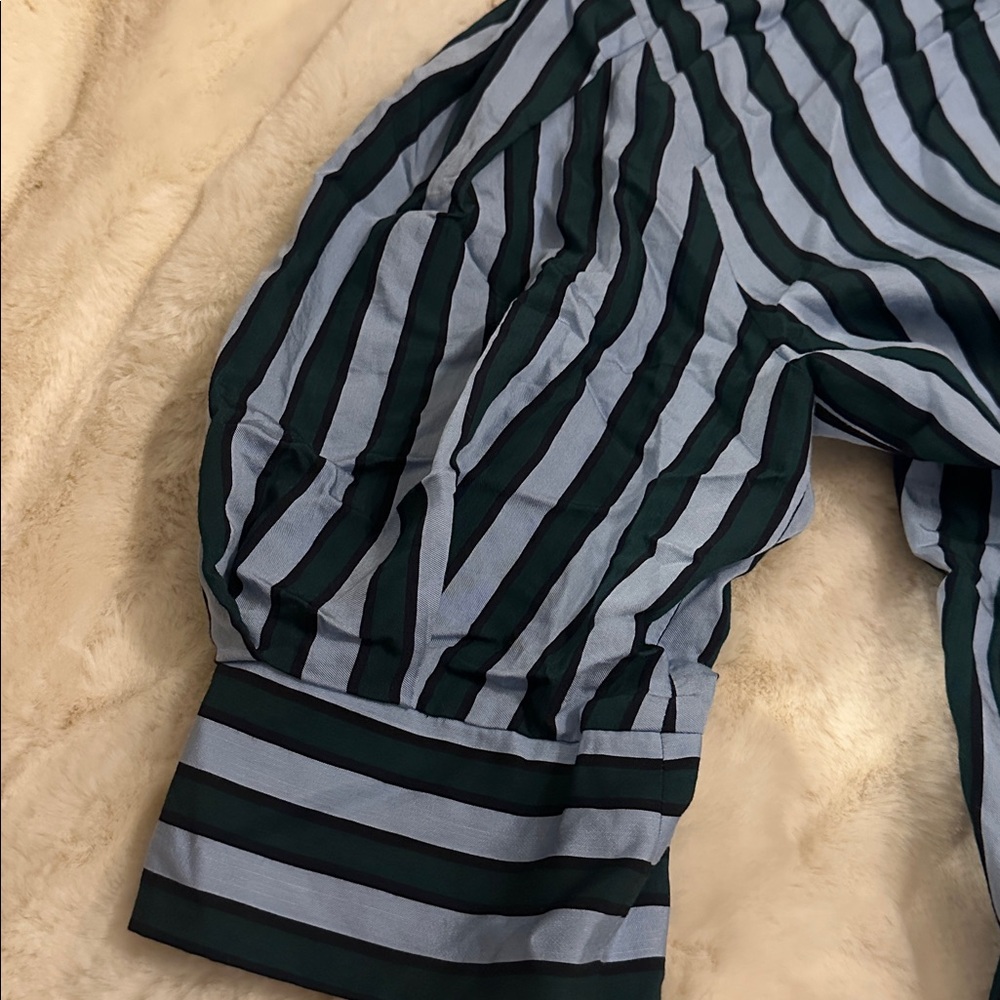 Zara Blue and Green Striped Shirt dress, size m - Picture 10 of 11